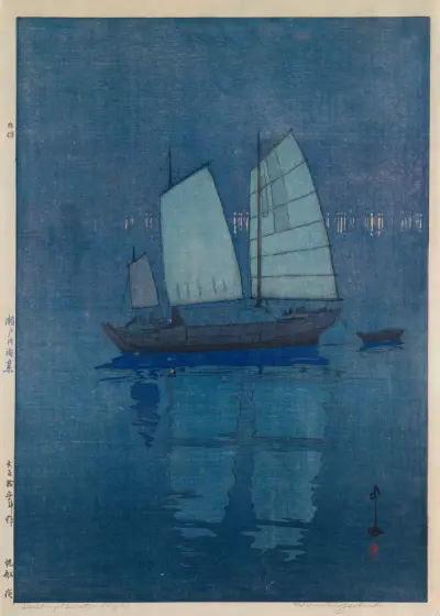 Sailing Boats — Night, from the series ‘The Seto Inland Sea’ av Yoshida Hiroshi