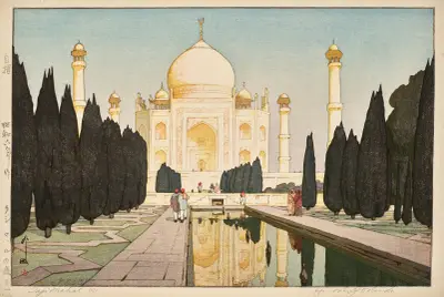 Taji Maharu no niwa, daiichi (Taj Mahal, no.1) av Yoshida Hiroshi