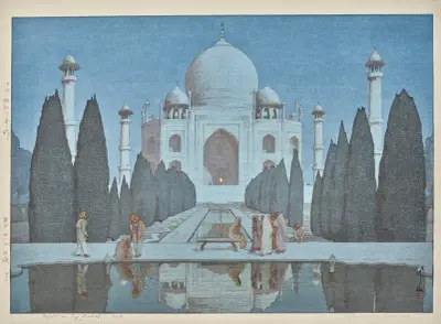 Taji Maharu no yoru, dai roku (Taj Mahal at night, no. 6) av Yoshida Hiroshi