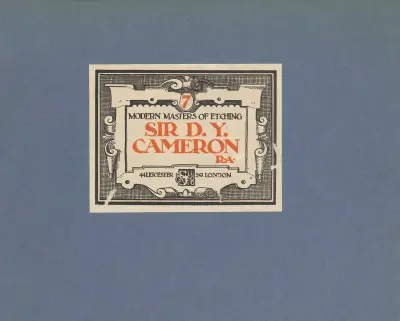Modern Masters of Etching – David Young Cameron – cover av David Young Cameron