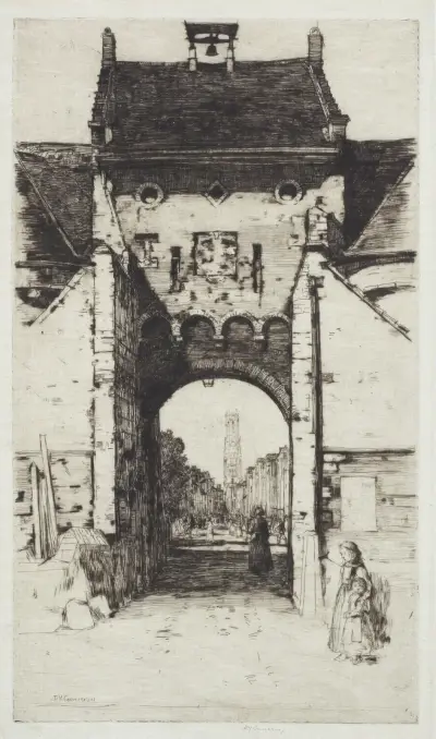 The Gateway of Bruges av David Young Cameron