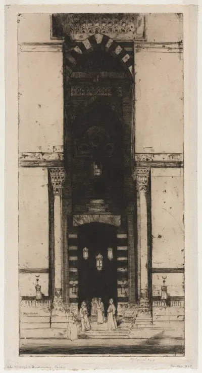The Mosque Doorway, Cairo av David Young Cameron