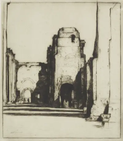 Das lauwarme Bad; Thermen des Caracalla von David Young Cameron