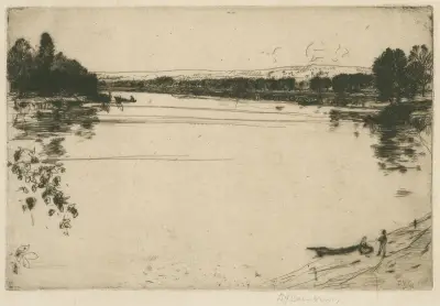 The Tweed at Coldstream av David Young Cameron