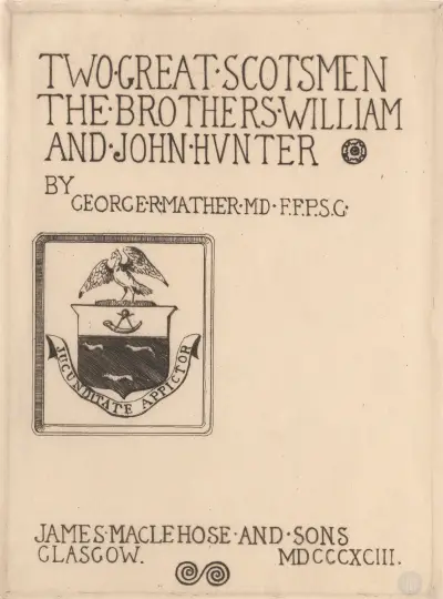 Title Page: William Hunter’s Coat of Arms av David Young Cameron