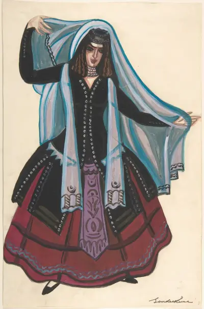 Woman in Arabic costume av Sergey Yurievich Sudeikin