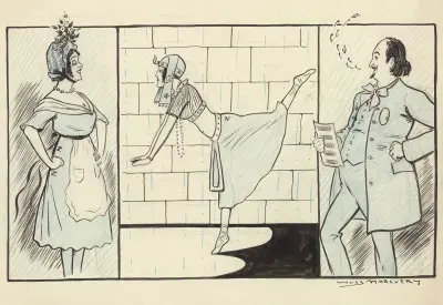 Edmée Favart, Régine Flory och Gabriel Signoret i 'Eh! Eh!…' av Rip och Jacques Bousquet av Yves Marevéry
