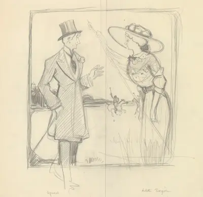 Gabriel Signoret et Arlette Dorgère dans ‘Bridge’ de Pierre Berton av Yves Marevéry