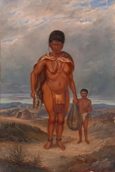 Hottentot Woman and Children av Antonio Zeno Shindler