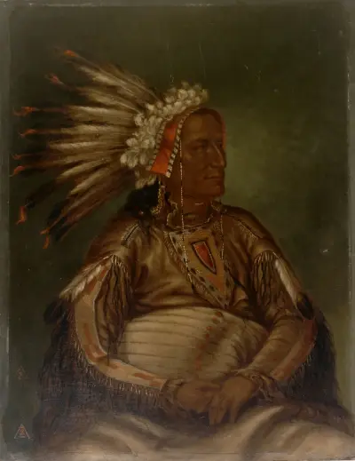 O-mata-ah-luta (Red Plume) av Antonio Zeno Shindler