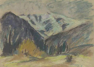 Höstlandskap med berg av Zolo Palugyay