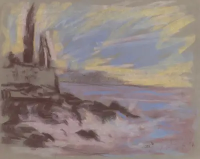 Coastal Motif with Cyprusses av Zolo Palugyay