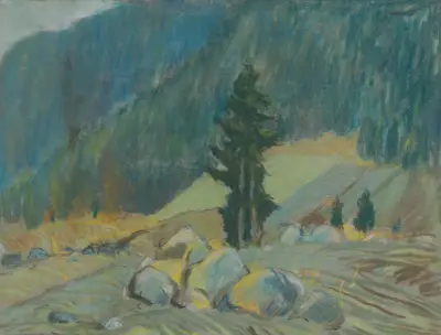 Bergsbäck mellan block av Zolo Palugyay
