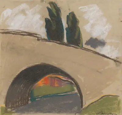 Village Bridge over a River av Zolo Palugyay