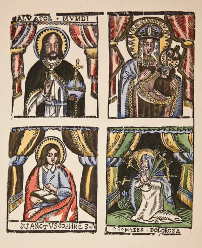1. Salvator Mundi, 2. Our Lady of Częstochowa, 3. Saint John the Evangelist, 4. Mater Dolorosa av Zygmunt Łazarski
