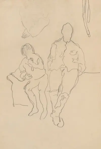 Artist’s brother, Włodzimierz Waliszewski and Kirill Zdanevich von Zygmunt Waliszewski