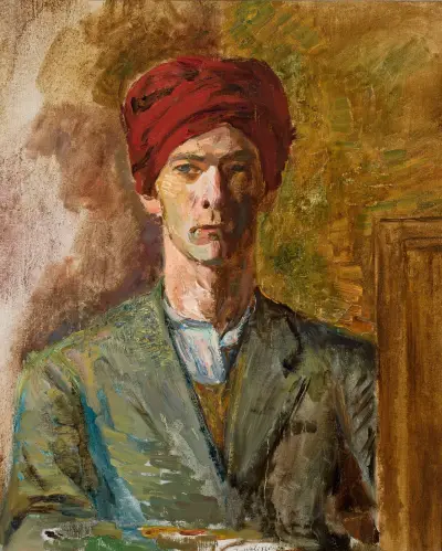 Self-portrait in a turban von Zygmunt Waliszewski