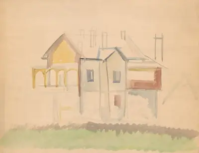 Sketch of buildings av Zygmunt Waliszewski