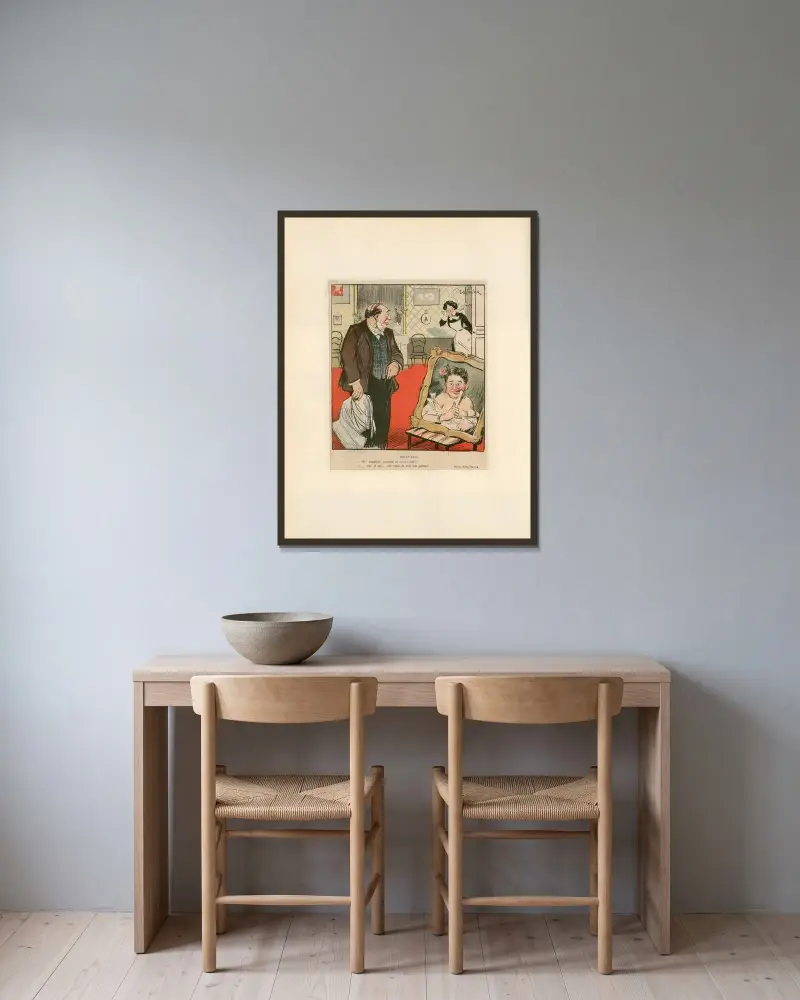 Beaux-arts von Abel Faivre gerahmt an einer Wand