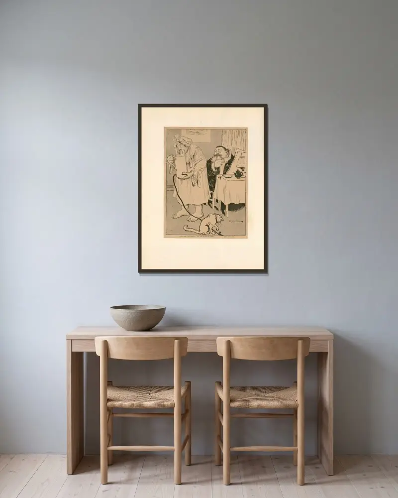 Dein Kaffee, mein Schatz von Abel Faivre gerahmt an einer Wand