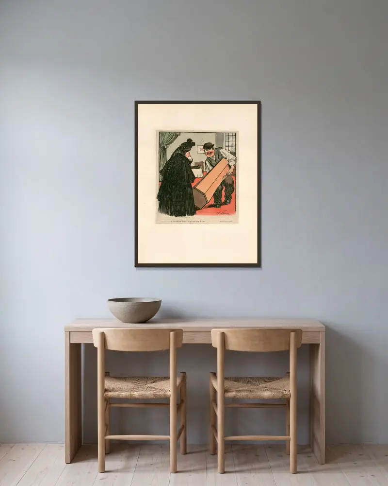 Ich habe sie aus Eiche gemacht von Abel Faivre gerahmt an einer Wand