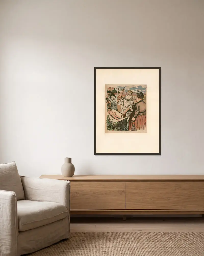 Das Urteil Salomos von Abel Faivre gerahmt an einer Wand