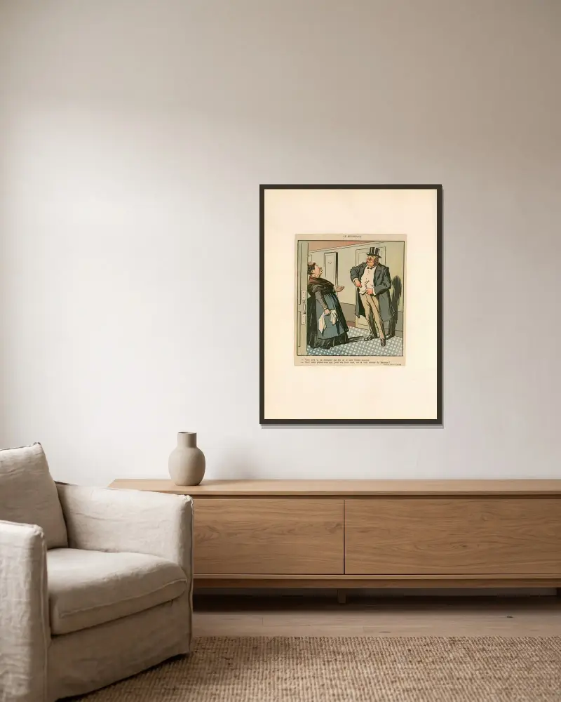 Der Musikliebhaber von Abel Faivre gerahmt an einer Wand