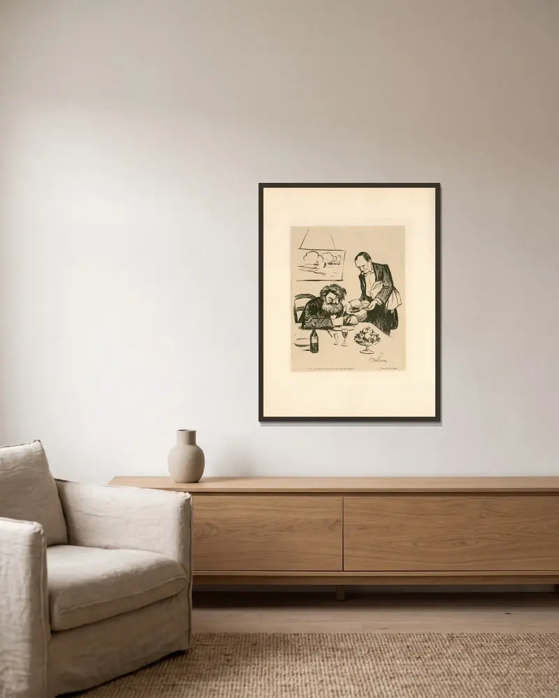 Wer hat gesagt … von Abel Faivre gerahmt an einer Wand