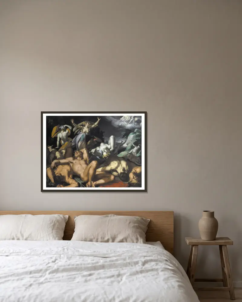 Apollo and Diana Punishing Niobe by Killing her Children av Abraham Bloemaert inramad på en vägg
