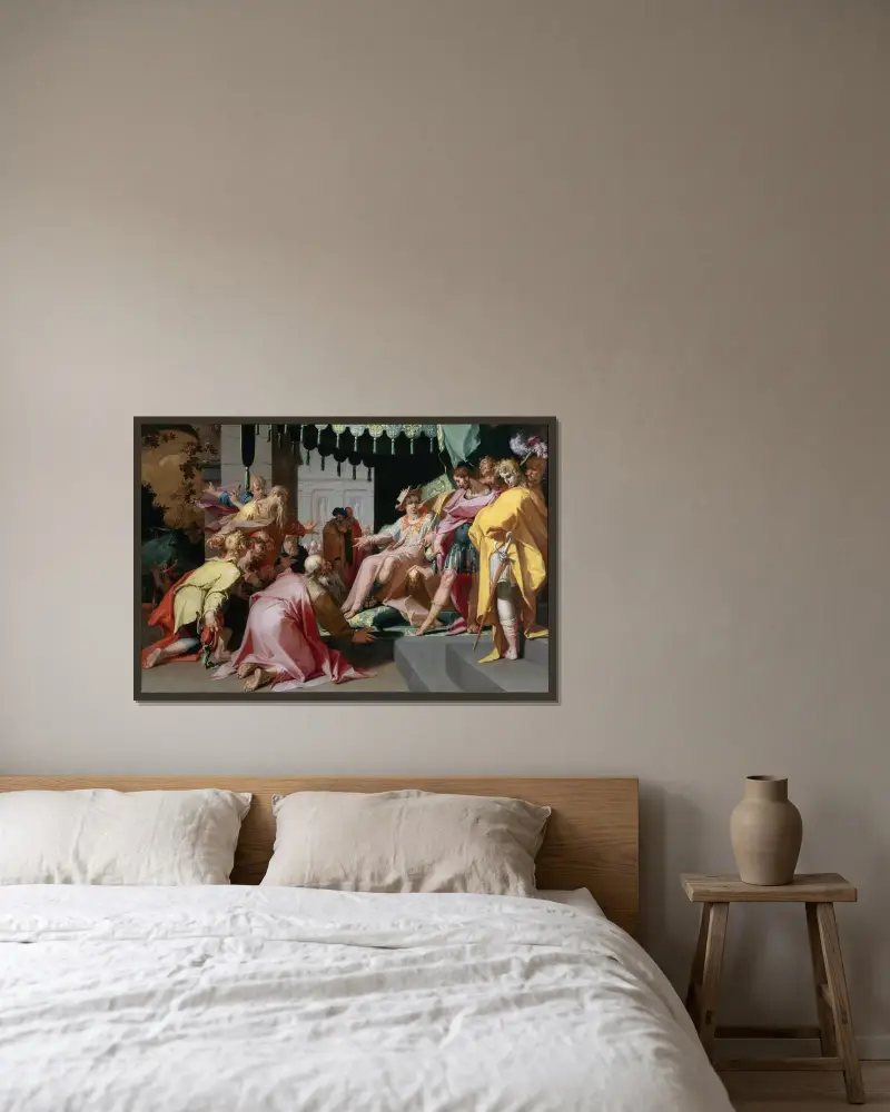 Josef och hans bröder av Abraham Bloemaert inramad på en vägg