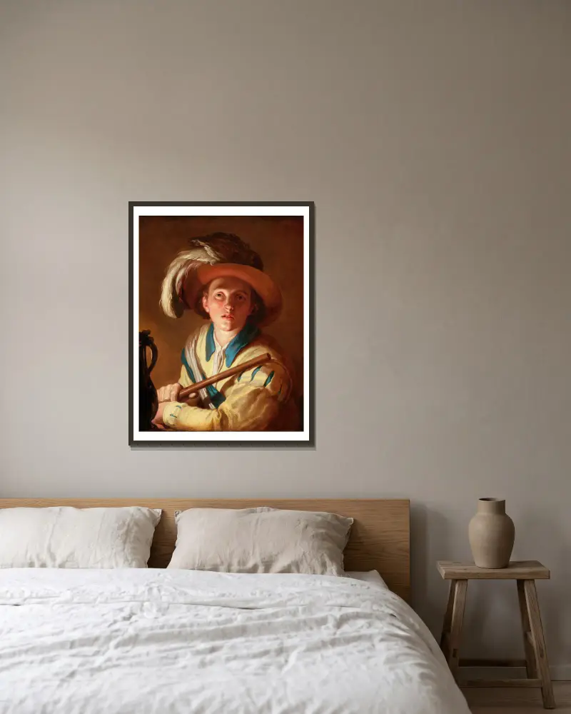 Flétnista, Abraham Bloemaert v rámu na stěně
