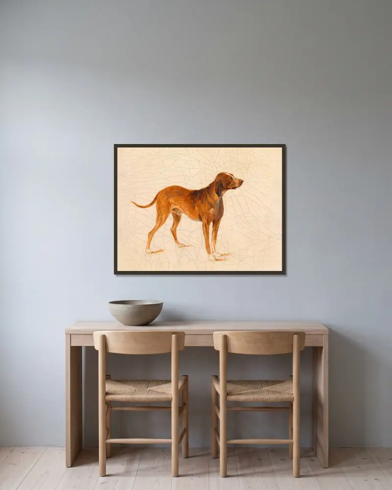 Jagdhund von Adalbert Stifter gerahmt an einer Wand