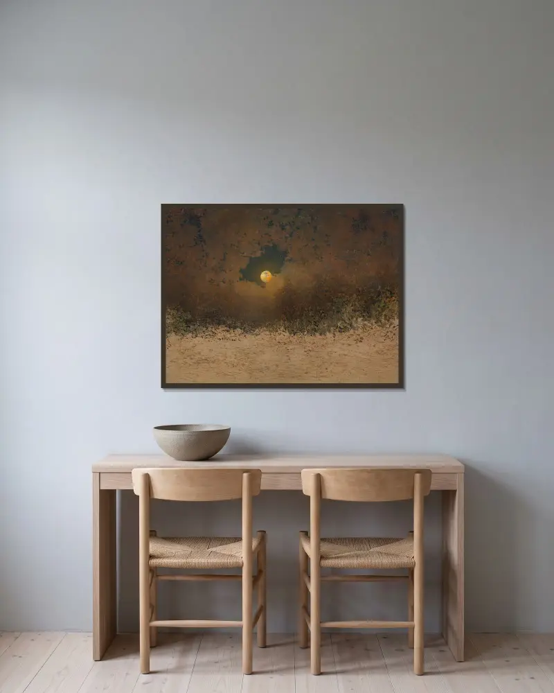 Mondlandschaft mit bewölktem Himmel av Adalbert Stifter inramad på en vägg