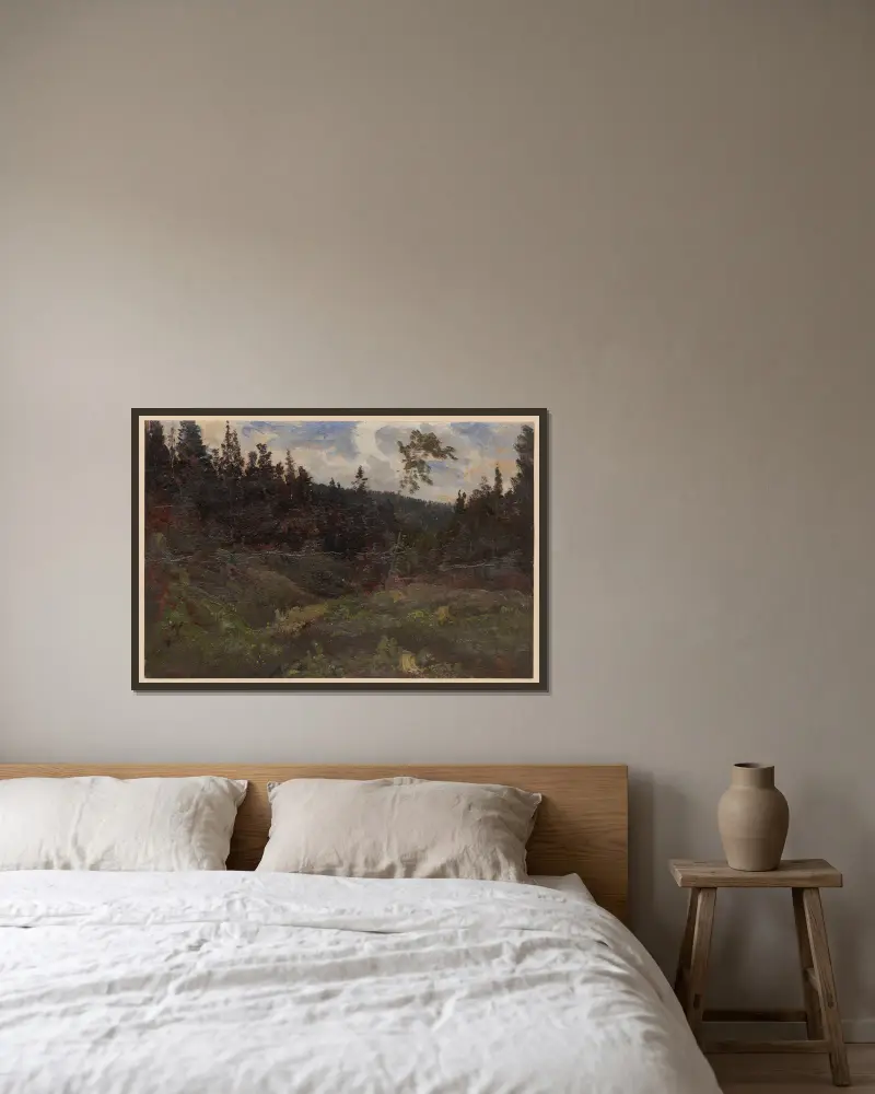 Lichtung von Adolf Dressler gerahmt an einer Wand