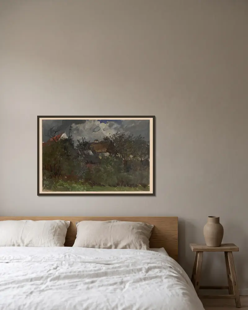 Houses in Pełcznica av Adolf Dressler inramad på en vägg