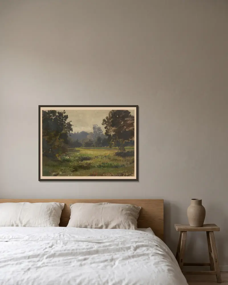 Meadow in Spreewald av Adolf Dressler inramad på en vägg