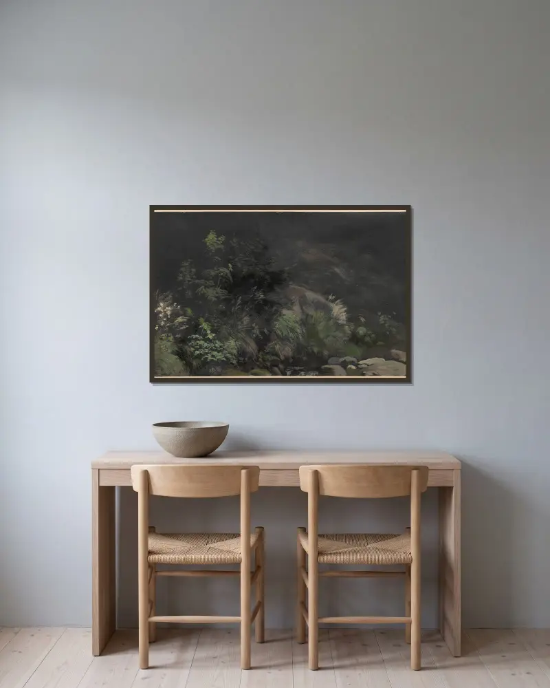 Plants on rocks av Adolf Dressler inramad på en vägg