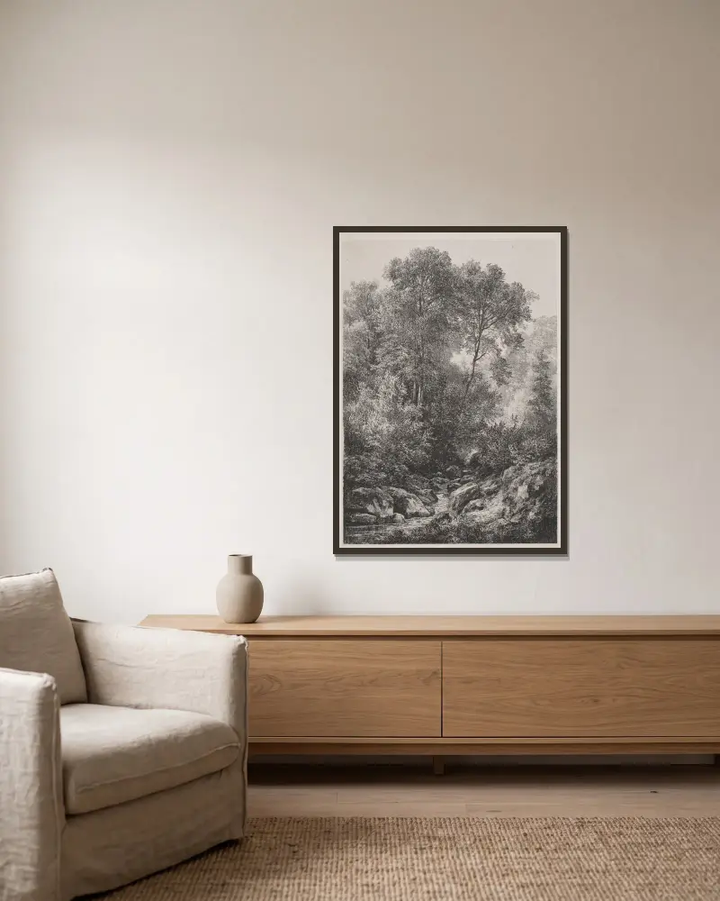 Bach von Adolf Dressler gerahmt an einer Wand