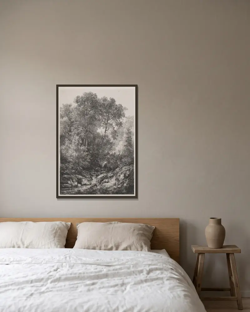 Bach von Adolf Dressler gerahmt an einer Wand