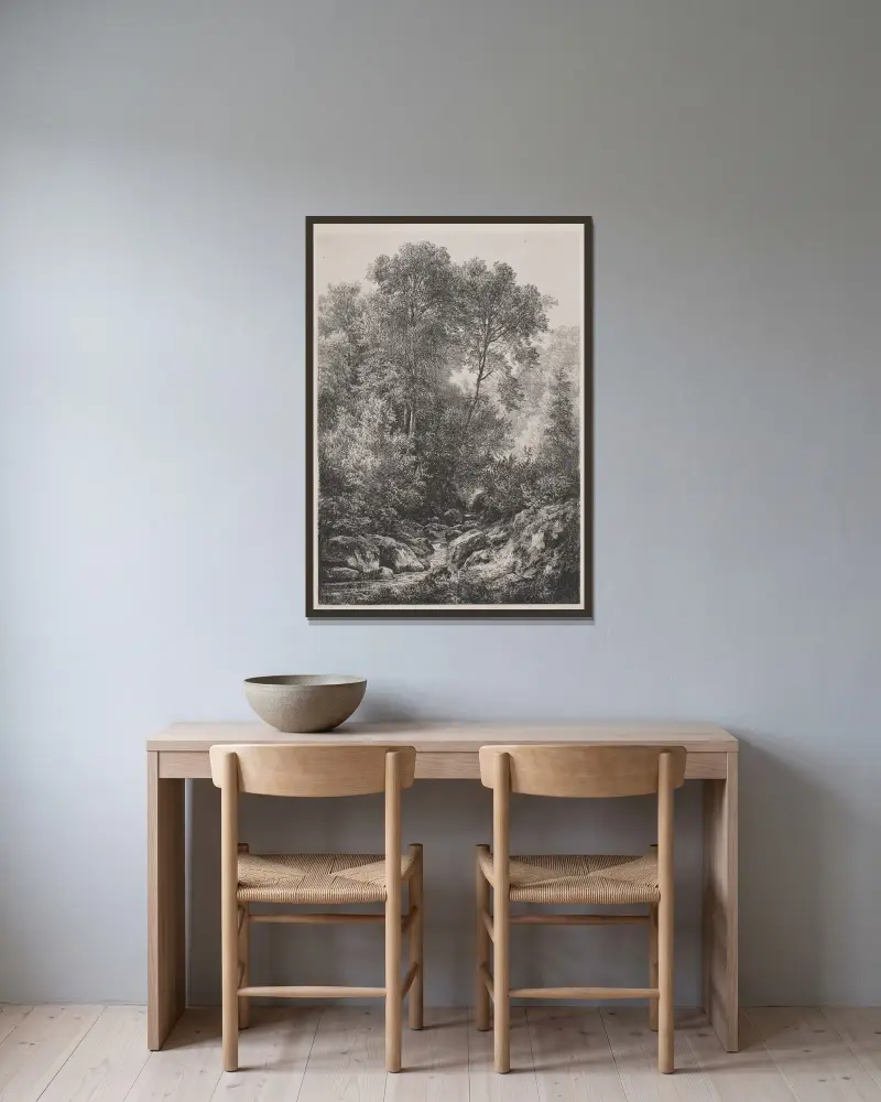Bach von Adolf Dressler gerahmt an einer Wand