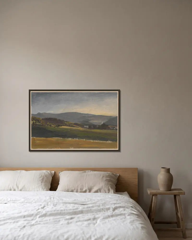 View of the Karkonosze Mountains av Adolf Dressler inramad på en vägg