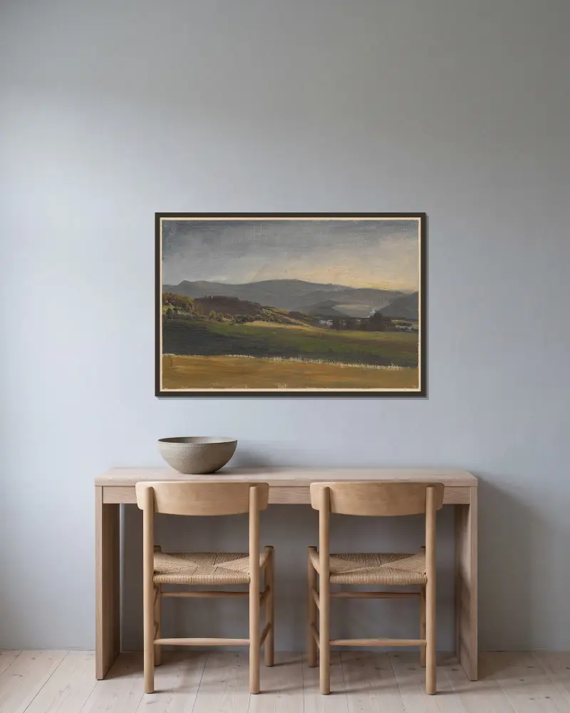 View of the Karkonosze Mountains av Adolf Dressler inramad på en vägg