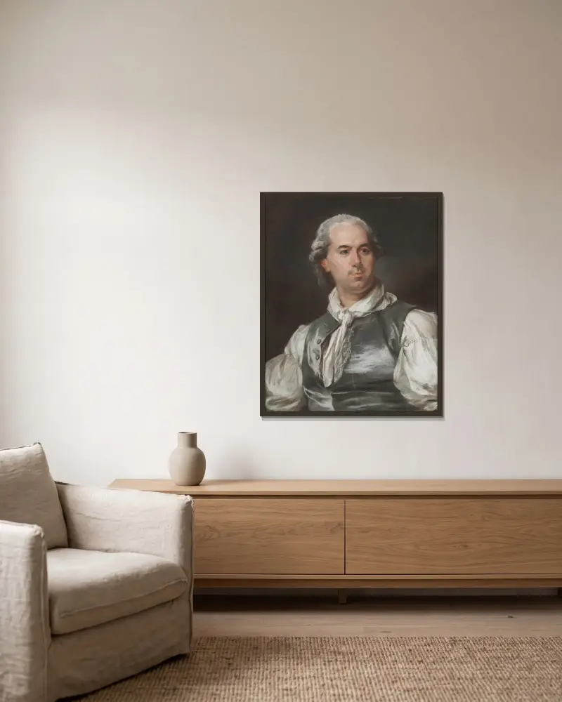 Hubert Robert av Peter Adolf Hall inramad på en vägg