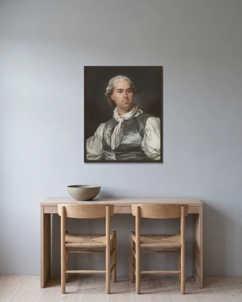 Hubert Robert av Peter Adolf Hall inramad på en vägg