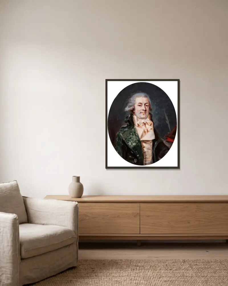J L de Housse, Surgeon av Peter Adolf Hall inramad på en vägg