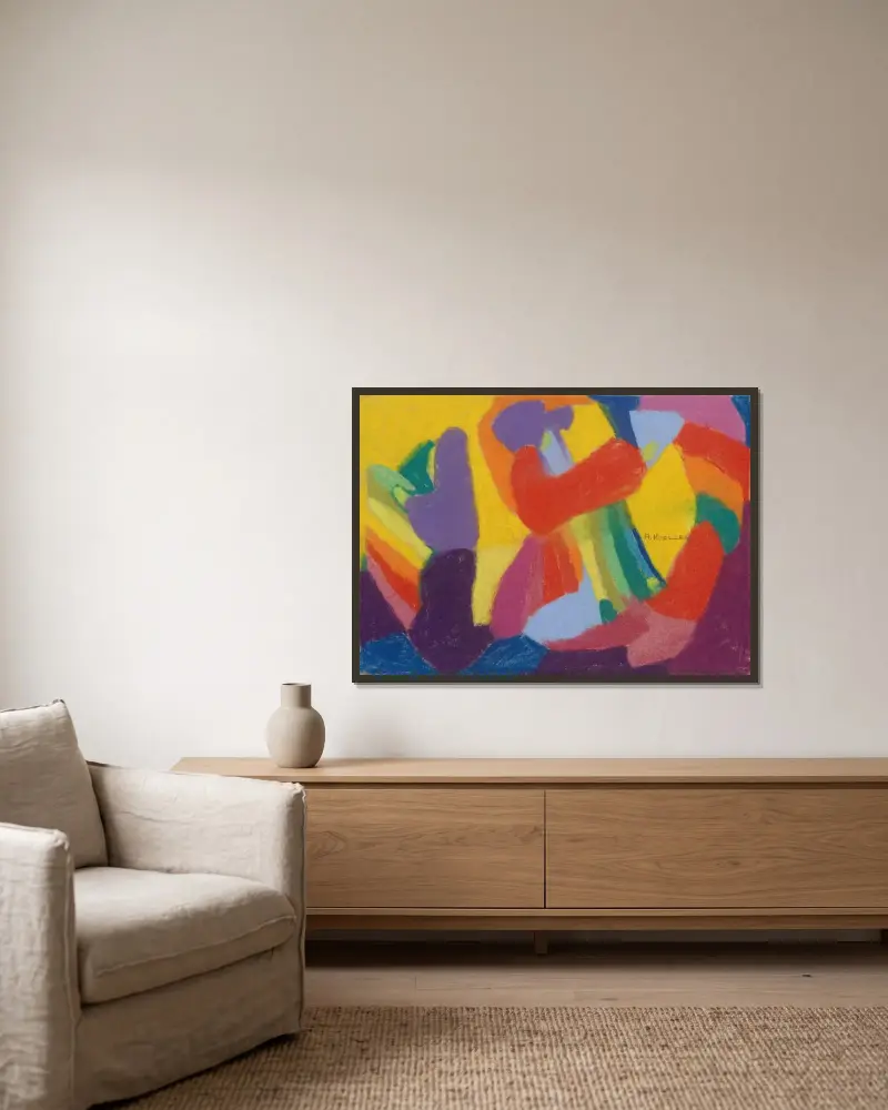 Ohne Titel, 1930 – Nr. 2 – Nr. 2 von Adolf Hölzel gerahmt an einer Wand