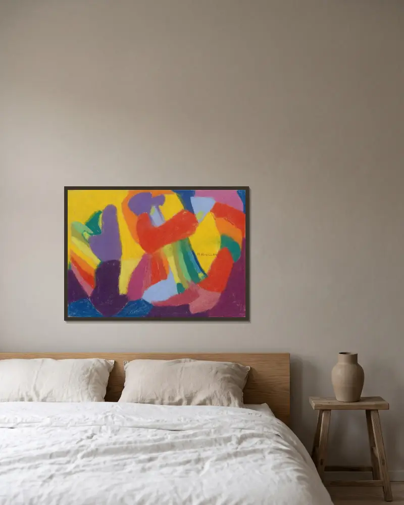 Ohne Titel, 1930 – Nr. 2 – Nr. 2 von Adolf Hölzel gerahmt an einer Wand