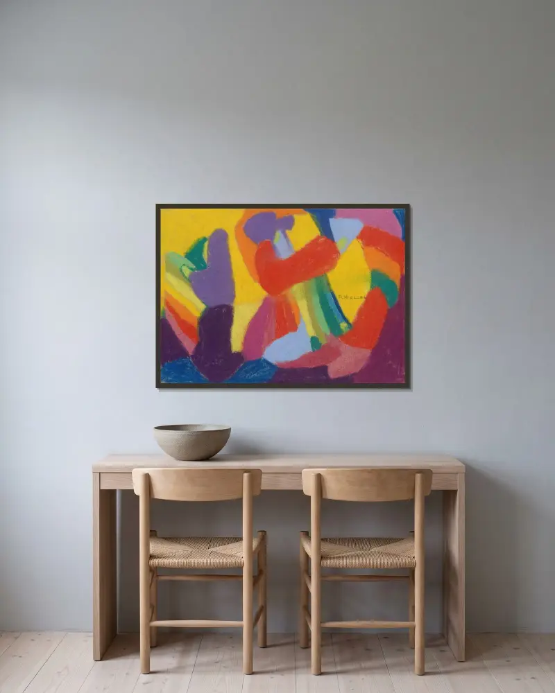 Ohne Titel, 1930 – Nr. 2 – Nr. 2 von Adolf Hölzel gerahmt an einer Wand