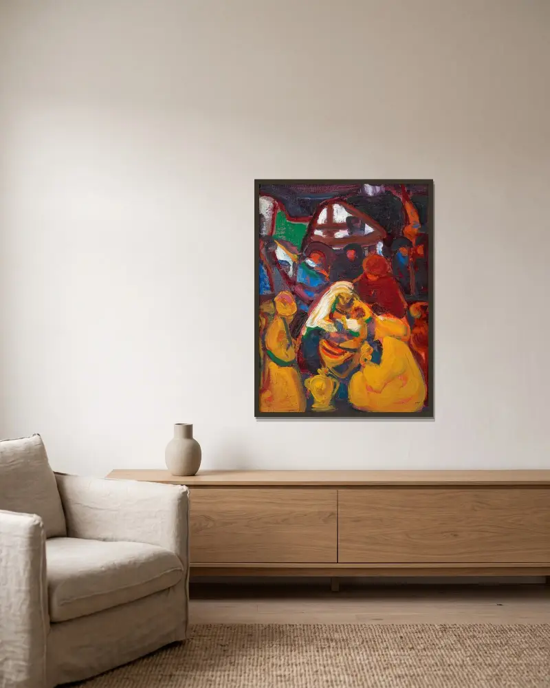 The three kings av Adolf Hölzel inramad på en vägg