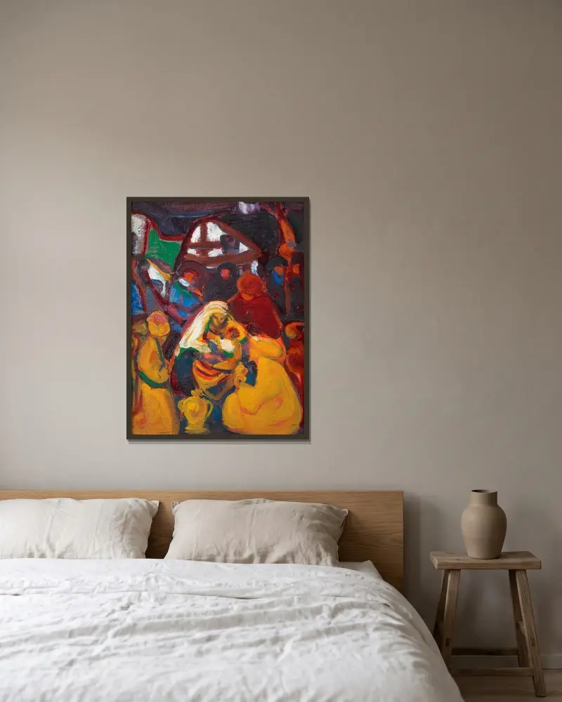The three kings av Adolf Hölzel inramad på en vägg